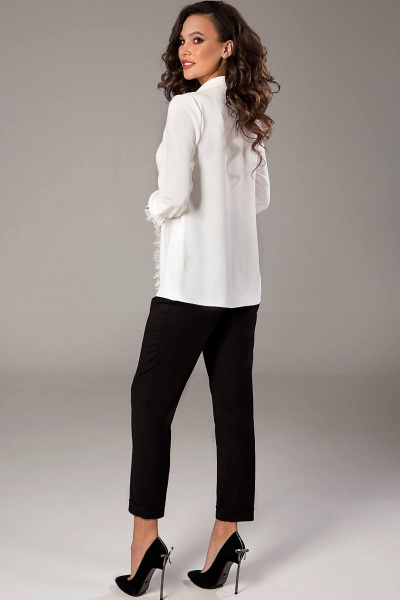 Блуза Teffi Style L-1472 молочный - фото 4