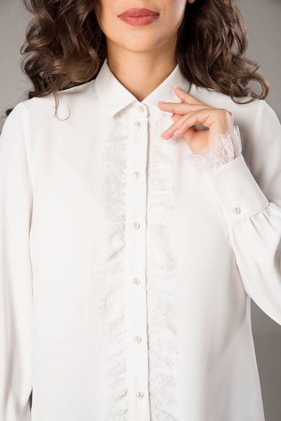 Блуза Teffi Style L-1472 молочный - фото 5