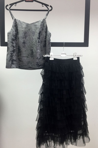Блуза, юбка LaVeLa L40005 черный - фото 4
