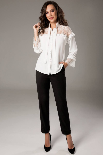 Блуза Teffi Style L-1473 молочный - фото 1