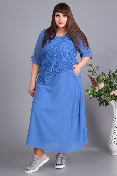Платье Algranda by Новелла Шарм А3350-голубое - фото 1