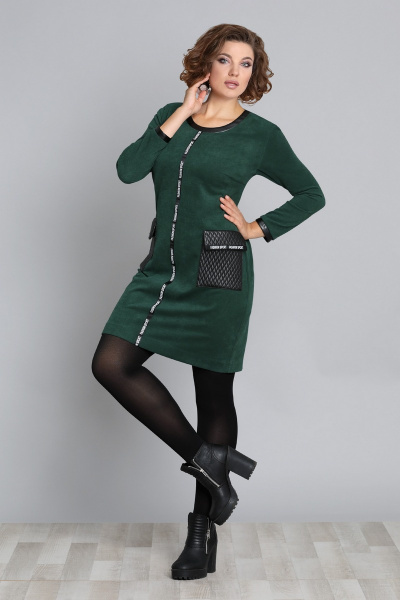 Платье Galean Style 604 темно-зеленый - фото 1