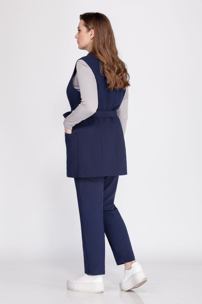 Блуза, брюки, жилет ANASTASIA MAK 582а темно-синий - фото 2