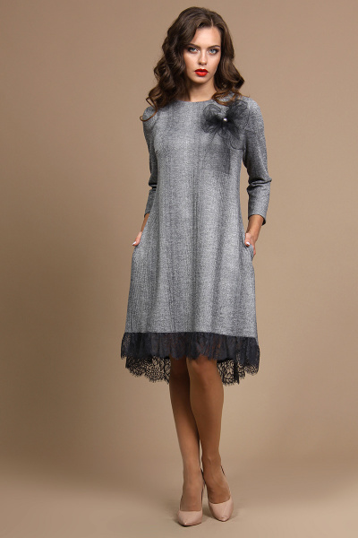 Платье Alani Collection 615 серый - фото 5