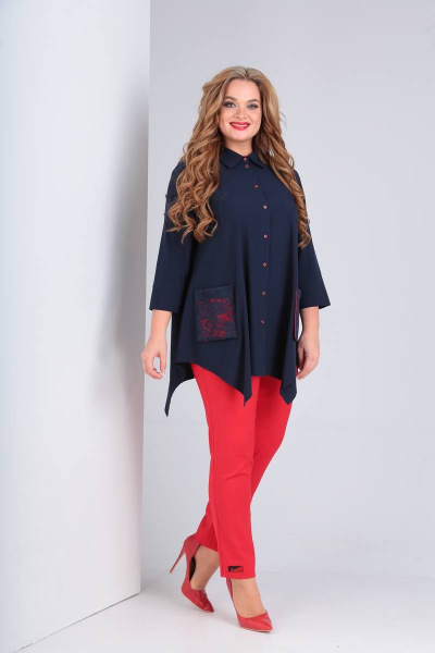 Блуза, брюки Danaida 1812 красный+синий - фото 1