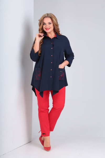 Блуза, брюки Danaida 1812 красный+синий - фото 5