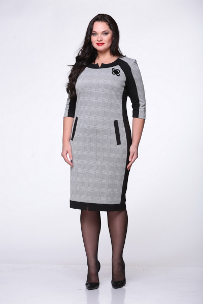 Платье LadisLine 668 серый - фото 1