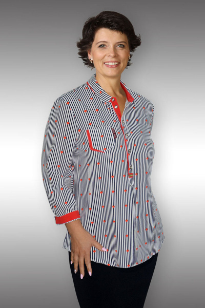 Блуза Таир-Гранд 62204-1 серый+красный - фото 1