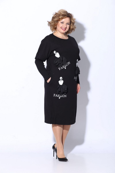 Платье LadisLine 1194 черный - фото 4
