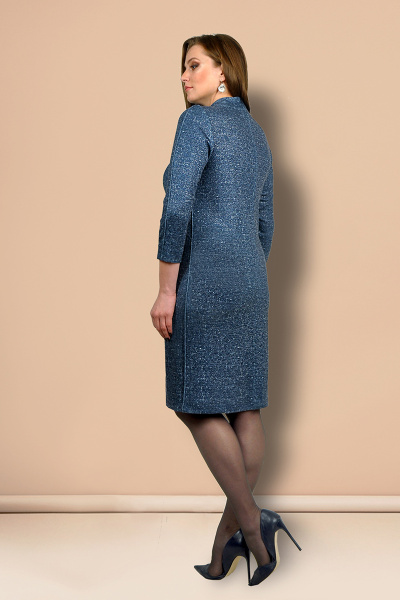 Платье Мишель стиль 641 сине-серый - фото 2