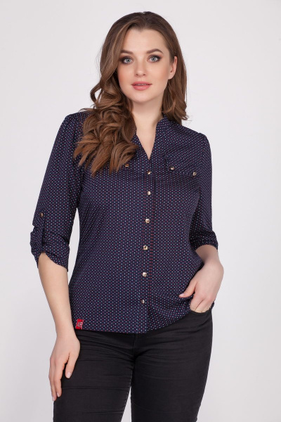 Блуза AVLINE 1754 темно-синий+пшено - фото 1