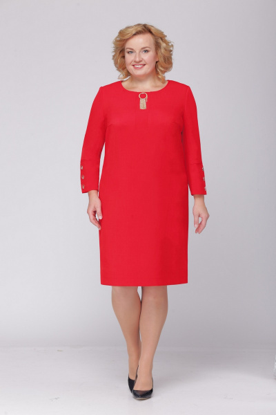 Платье LadisLine 875 красный - фото 1