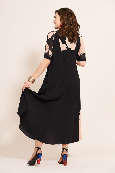 Платье Mubliz 359 черный-пудра - фото 2
