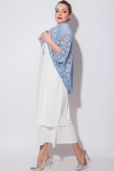 Накидка, платье SOVA 11085 молочно-голубой - фото 4