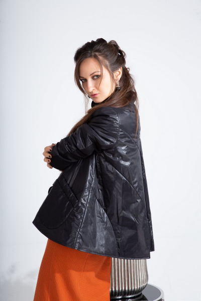 Куртка, платье ElPaiz 484 черный+оранжевый - фото 3