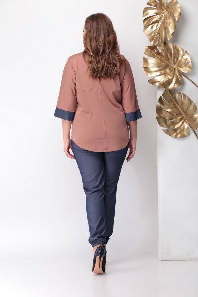 Блуза, брюки Michel chic 1118 светло-коричневый - фото 4