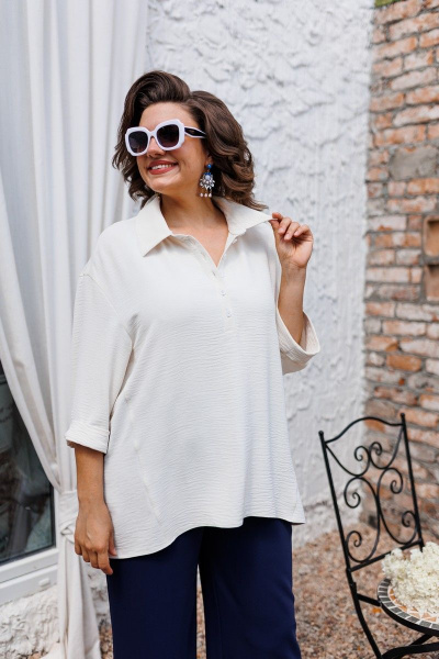 Блуза, брюки, жилет Romanovich Style 3-2510 синий+белый - фото 10