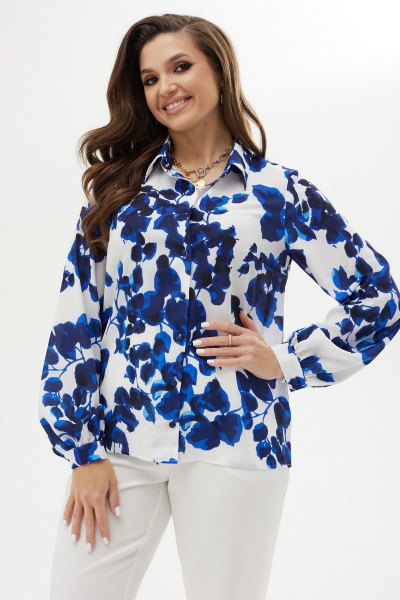Блуза MALI 623-074 голубые_цветы - фото 1