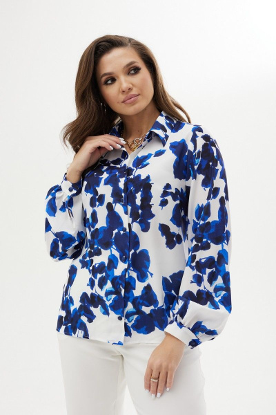 Блуза MALI 623-074 голубые_цветы - фото 2