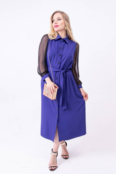 Платье Arisha 1236 чернильно-синий - фото 2
