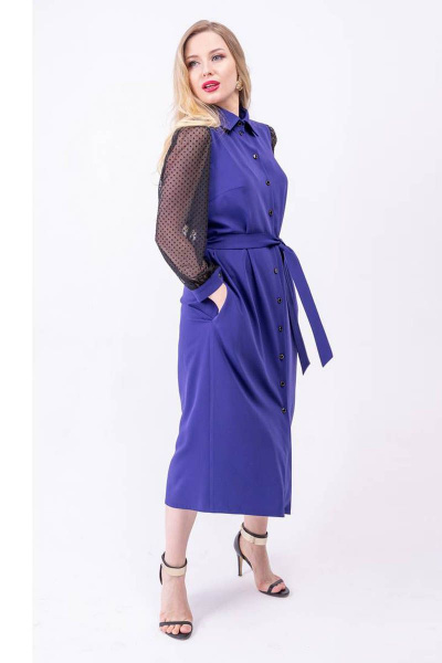 Платье Arisha 1236 чернильно-синий - фото 3