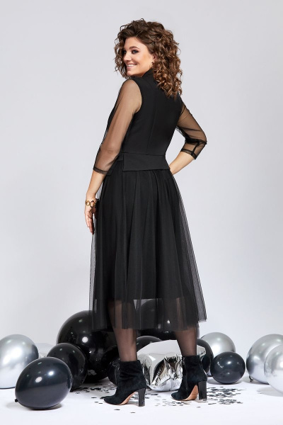 Накидка, платье Милора-стиль 1136 черный - фото 3