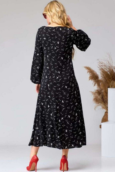 Платье EVA GRANT 7071 черный+принт - фото 8