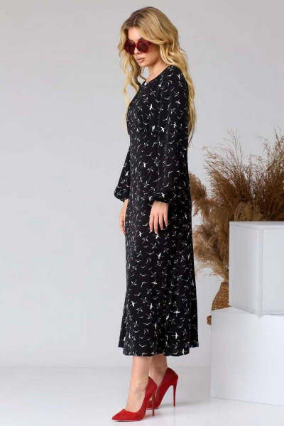 Платье EVA GRANT 7071 черный+принт - фото 7