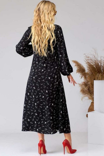 Платье EVA GRANT 7071 черный+принт - фото 5
