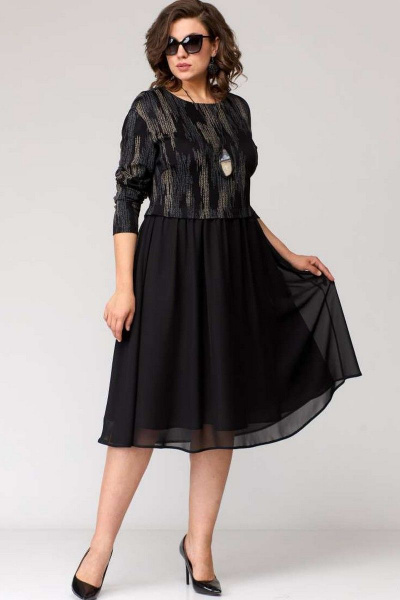 Платье EVA GRANT 7084 черный+принт - фото 6
