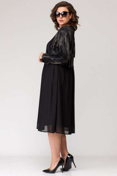 Платье EVA GRANT 7084 черный+принт - фото 5