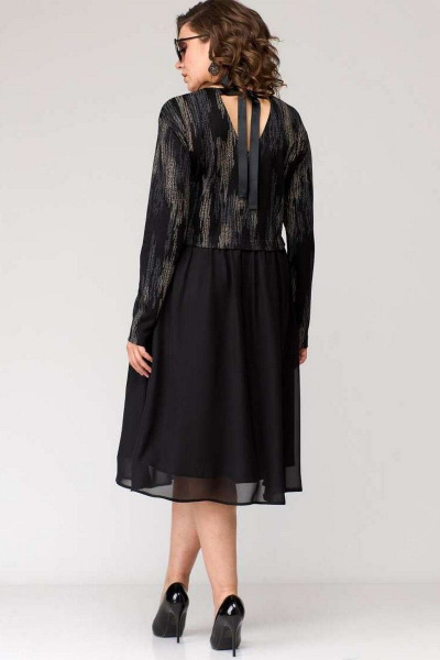 Платье EVA GRANT 7084 черный+принт - фото 4