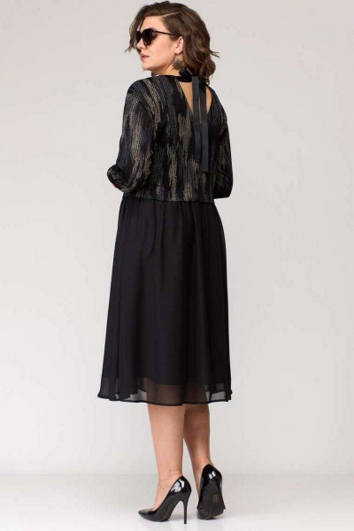 Платье EVA GRANT 7084 черный+принт - фото 8