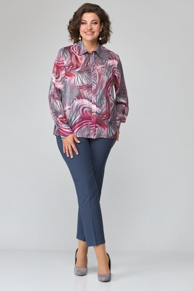 Блуза ANASTASIA MAK 1116 серо-розовый - фото 1