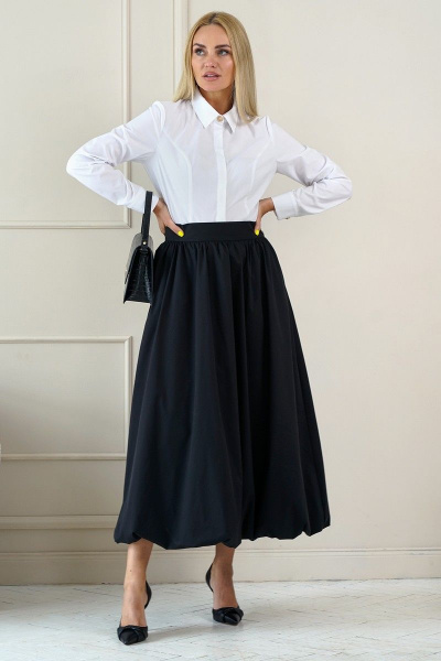 Блуза, юбка Alani Collection 1951 белый,черный - фото 4