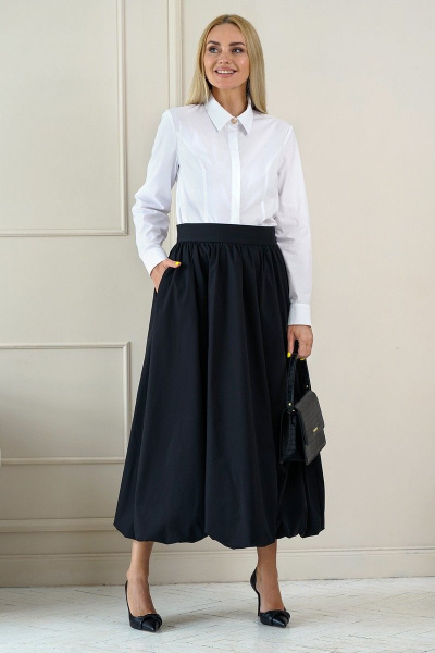Блуза, юбка Alani Collection 1951 белый,черный - фото 1