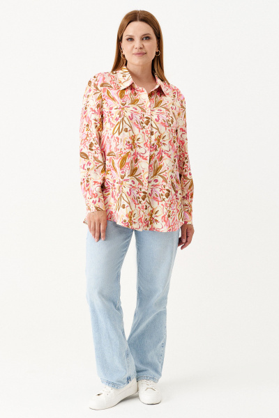 Блуза Панда 158043w бежево-розовый - фото 1