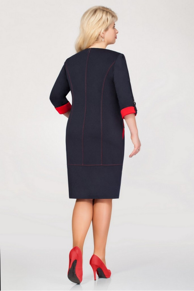 Платье Tellura-L 1701 темно-синий+красный - фото 2