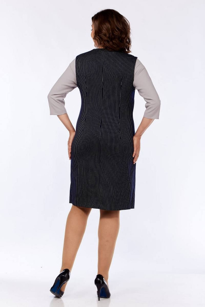Платье Lady Style Classic 1174 темно-синий_с_серым - фото 4