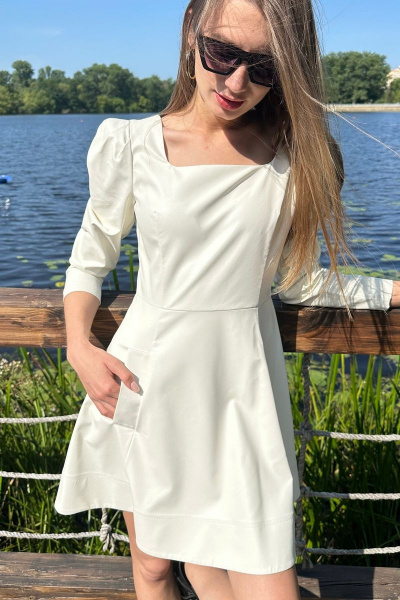 Платье DAVYDOV 6076 молочный - фото 2