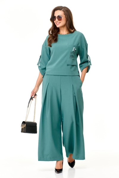 Блуза, брюки Taita plus 2320/1 серо-зеленый - фото 6
