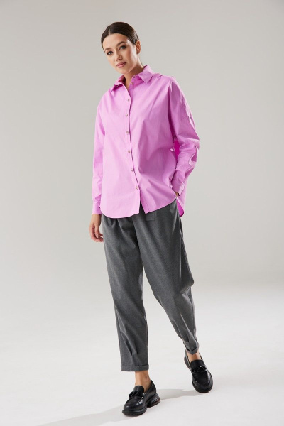 Брюки, рубашка Ларс Стиль 802/1 розовая_орхидея+серый - фото 4