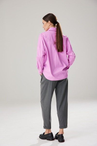 Брюки, рубашка Ларс Стиль 802/1 розовая_орхидея+серый - фото 3