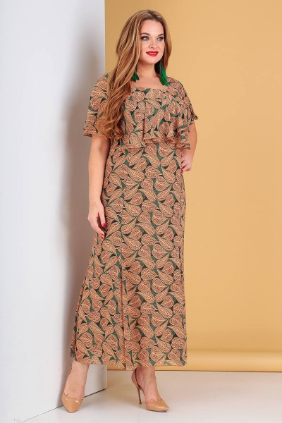 Платье Liona Style 485 зеленый - фото 1