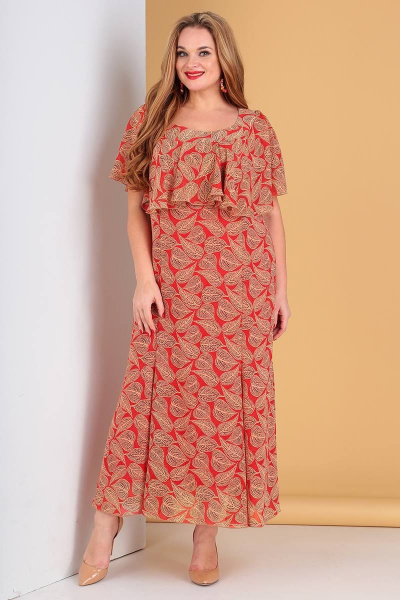Платье Liona Style 485 красный - фото 1