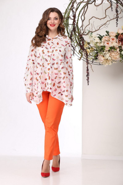 Блуза, брюки Michel chic 1153 оранж - фото 2