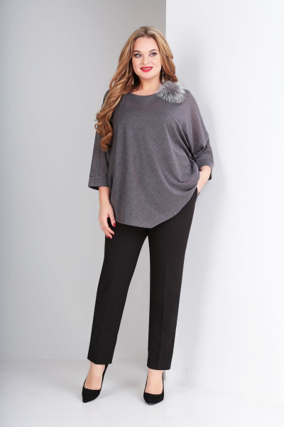 Блуза, брюки Angelina & Сompany 326 серый - фото 1
