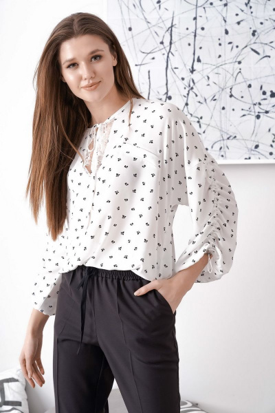 Блуза, брюки CORSA 20103+40106 белый/черный - фото 2