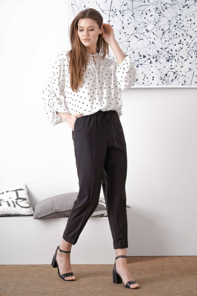 Блуза, брюки CORSA 20103+40106 белый/черный - фото 1