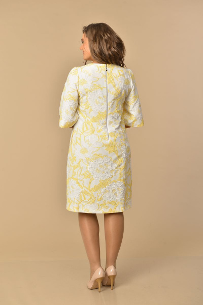 Платье Lady Style Classic 1030/6 бело-желтый - фото 2